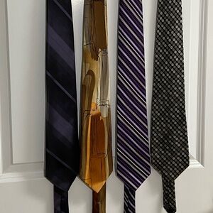 EUC - Lot Of 4 Silk Men's Necktie Zylos, J. Garcia, Statements, Croft & Barrow